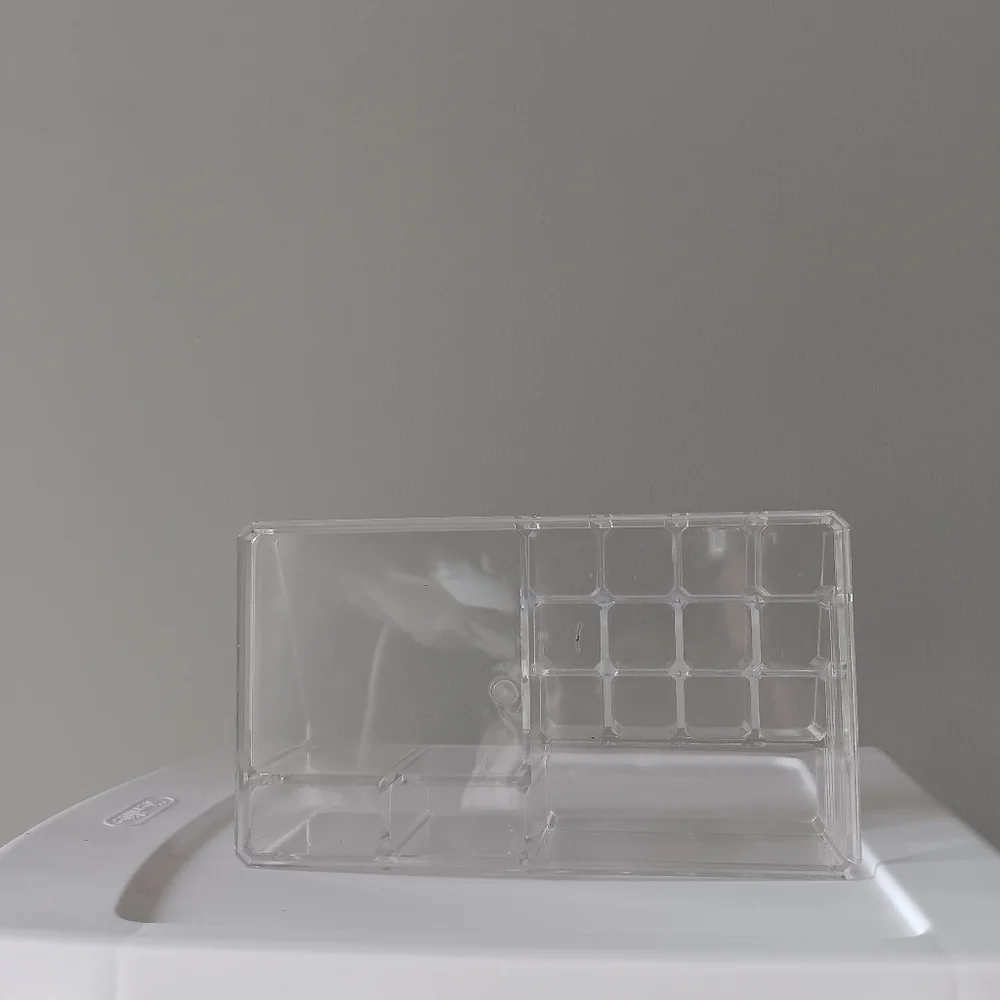 Clear Acrylic Organizer Tray Clear Plastic Countertop 3 Inch Height Makeup